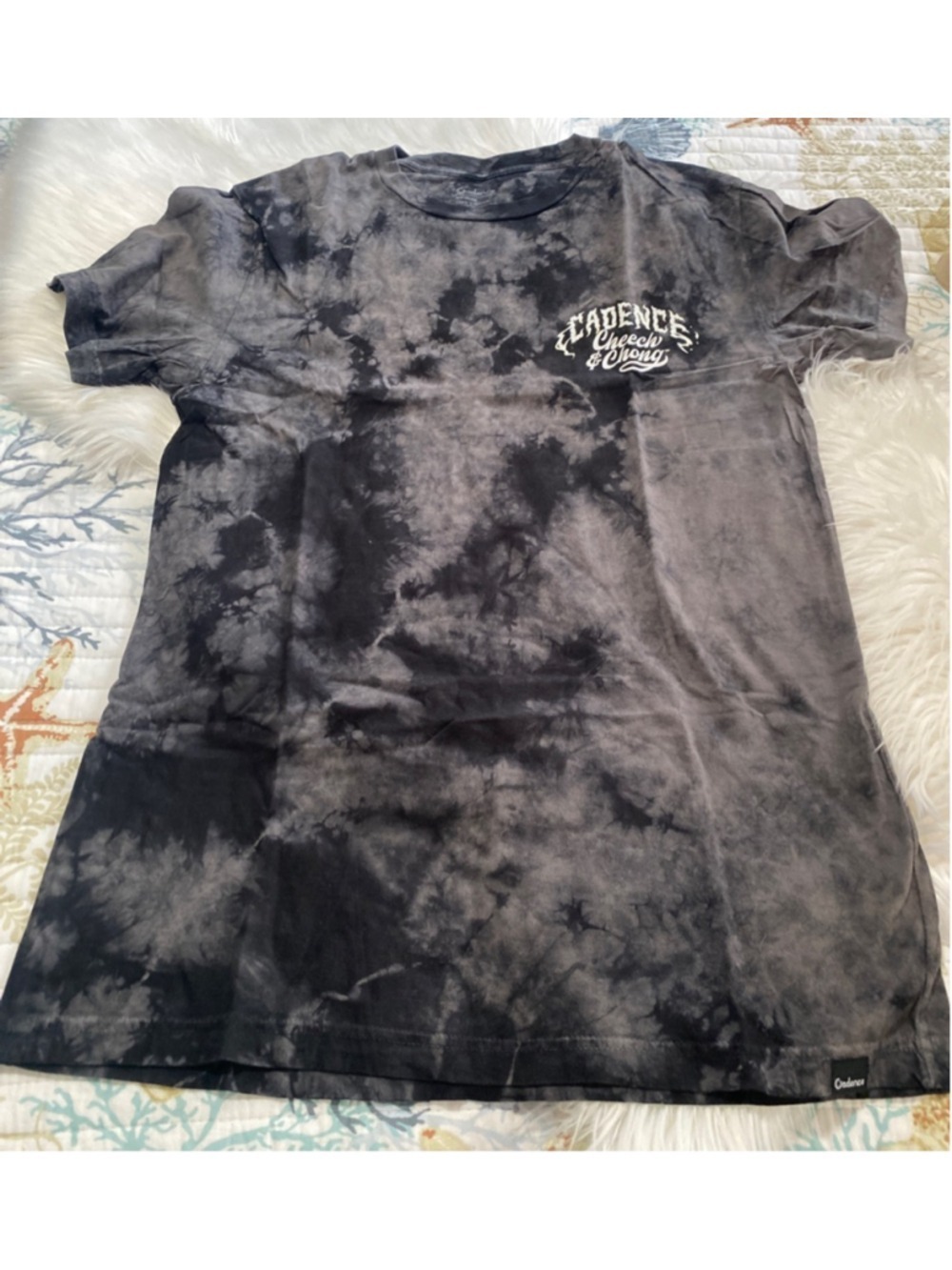 Men's Cadence Cheech & Chong Tie-Dye Short Sleeve Tee M Black Grey